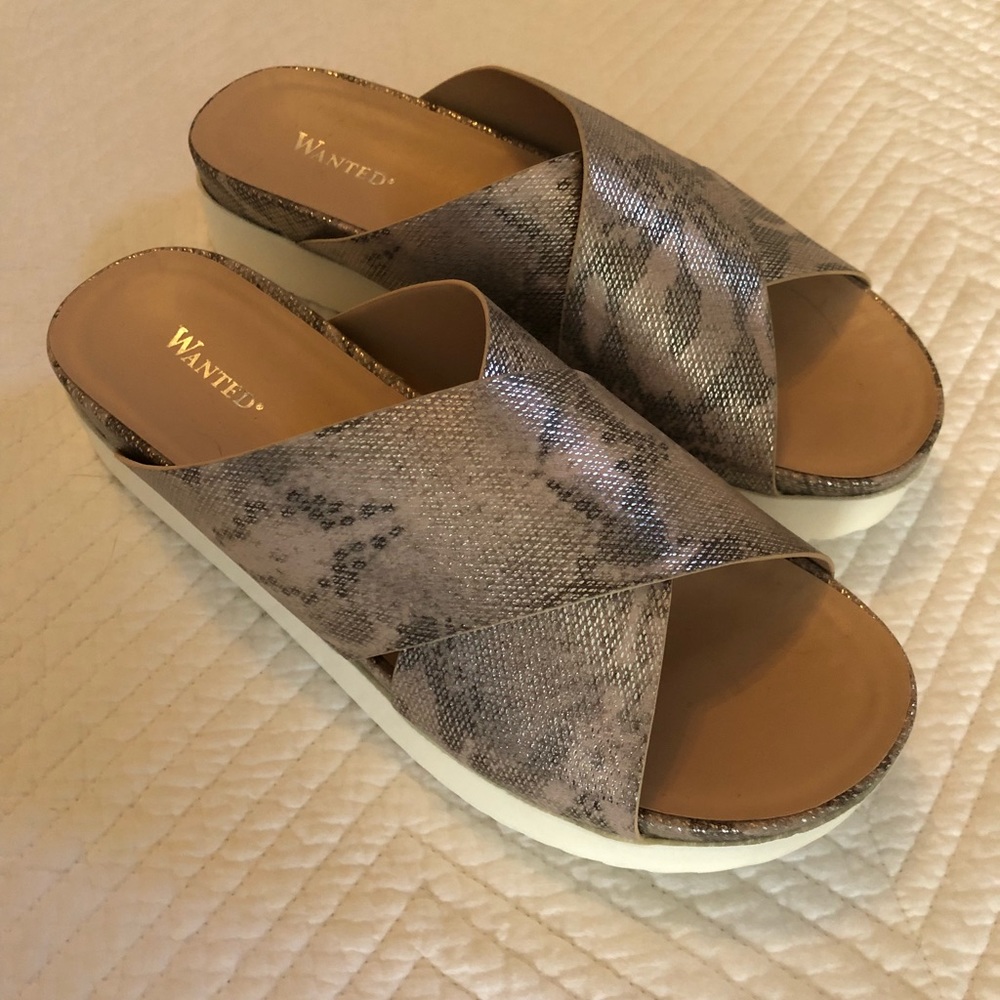 Snakeskin Platform Sandals